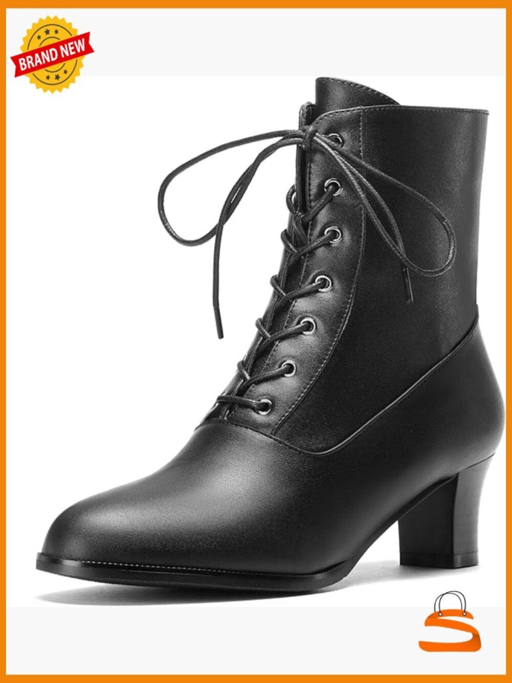 Victorian Lace Up Ankle Boots Side Zipper Vintage Steampunk Shoes